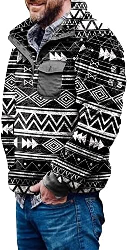 Suéteres e pulôveres masculinos, pólo de suéter de feriado para homens do estilo asteca vintage para homens