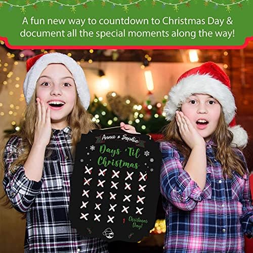 HHMEI Christmas Props Blackboard, calendário de advento de Natal duplo e verso e lista infantil sgcabihhtxcoi0