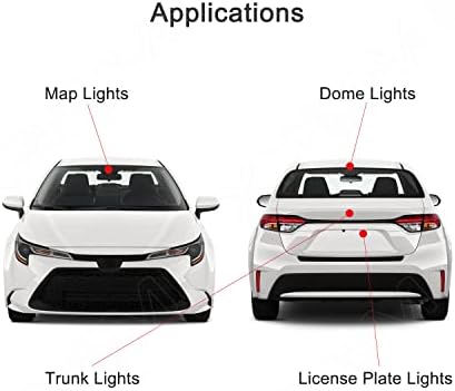 Xpismii 6 peças 6000K Corolla branca LED Interior Light Kit Pacote Substituição para Toyota