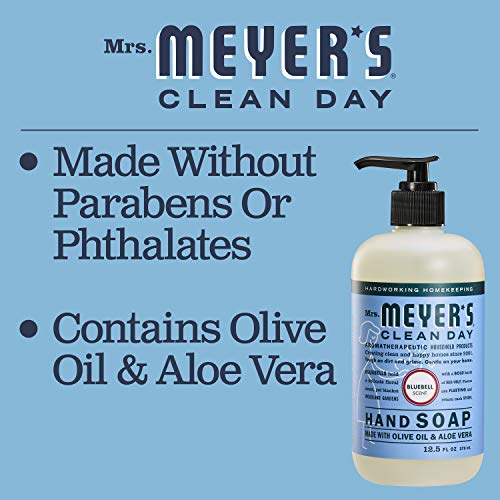 Sra. Meyer's Hand Soap, feito com óleos essenciais, fórmula biodegradável, Bluebell, 12,5 fl. Oz