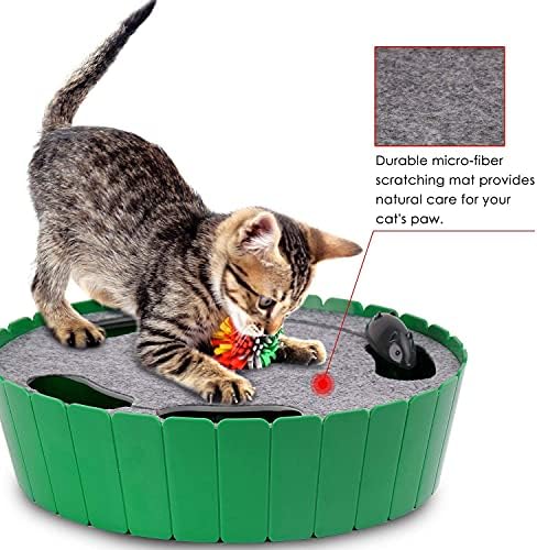 Pawaboo Electric Interactive Motion Cat Toy com Running Mouse & Feather Teaser Toy Cat, Wand Feather
