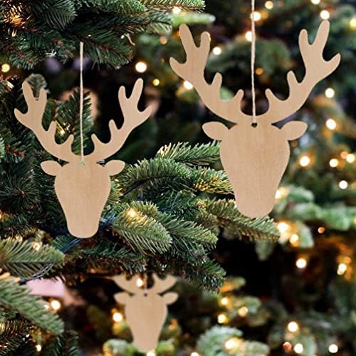Happyyami decoracionas para salas de casa 10pcs Árvore de Natal de madeira Ornamentos pendurados