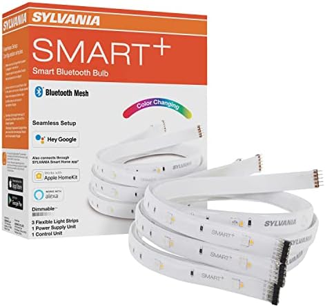 Sylvania Smart 2ft Bluetooth Mesh LED Indoor LED Flex Light Strip Starter Kit para Alexa/Google/Apple HomeKit,