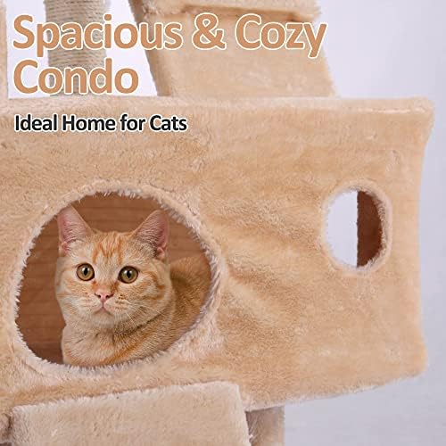 Coziwow 67 ”de gatos altos Tower Cat Condomínio com Platform & Hammock, arranhando postes para gatinhos Pet Play