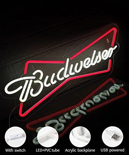 Budweiser Neon Sign para bar de cerveja e luzes decorativas em casa