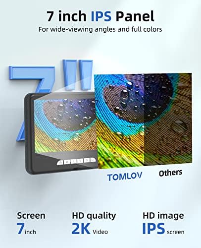 Tomlov DM401 Microscópio Digital 2K 1200x, Microscópio de moeda HDMI LCD de 7 24mp com tela, tubo de extensão incluído