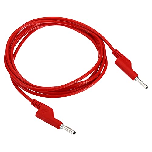 Plugue de banana de 4 mm de 4 mm para plugues de banana Pumpes de teste, 3,5 mm OD 1000V / 20A 15AWG Fio de linha de cabo empilhável flexível para o jumper elétrico de vários metros, 2m / 6,56ft, vermelho, vermelho