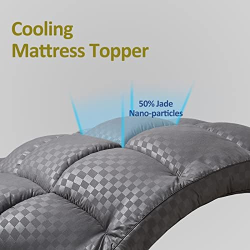 Toptopper Mattress Topper em tamanho grande, tampa de colchão de resfriamento para dormentes quentes, neve 5d