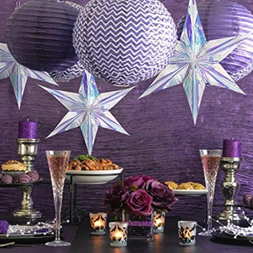 Glitter Iridescent Party Supplies Star para banner de decoração pendurada Decoração de festas de