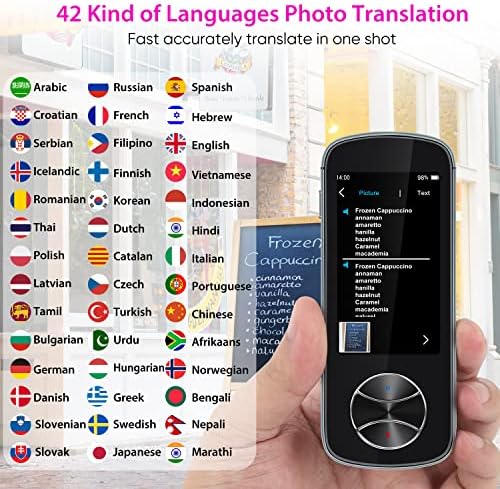 Dispositivo de tradutor de idiomas, 127 Idiomas portátil Voz inteligente Tradutor de duas maneiras,