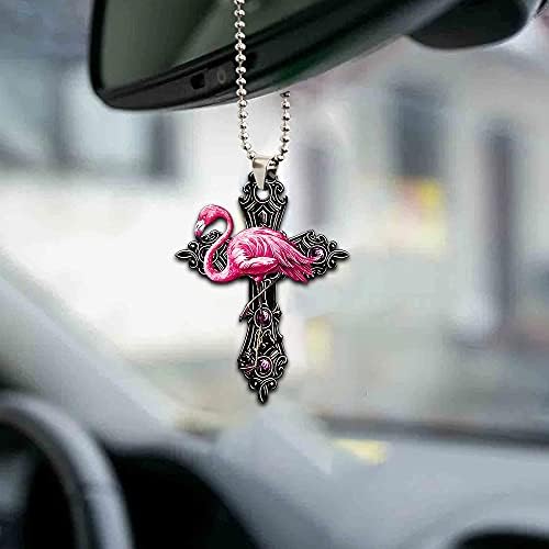 Deus tropical hibiscus flamingo Deus diz que você é um carro floral pendurado no ornamento decorativo