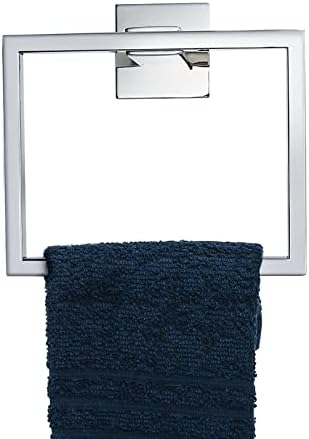 TNOMs Polded Chrome Towel Ring moderno Toalha de mão de mão, suporte de toalha para banheiro, montagem
