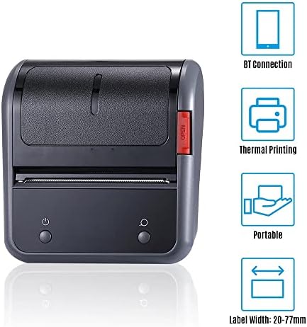 N/A portátil de 80 mm de etiqueta térmica Impressora BT Maker Sticker Machine Bateria recarregável compatível