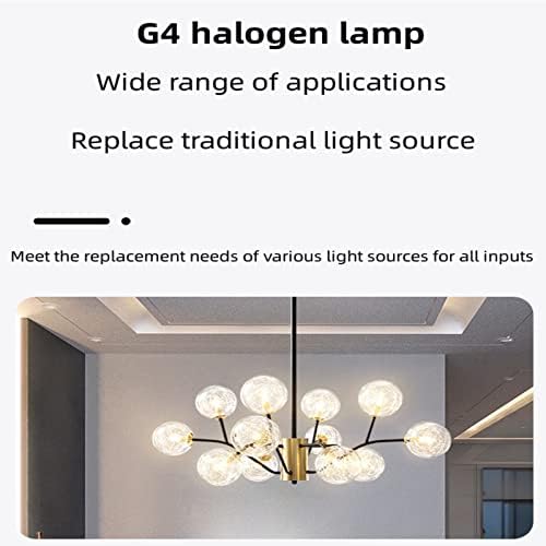 Lâmpadas de halogênio teelor ​​g4, lâmpadas de lâmpada de halogênio 2 pinos 12V Bulbo 2700k Temperatura de cor