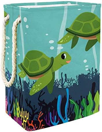Tartarugas de natação unicey grande cesto de lavanderia dobrável para cesto de berçário e quarto de