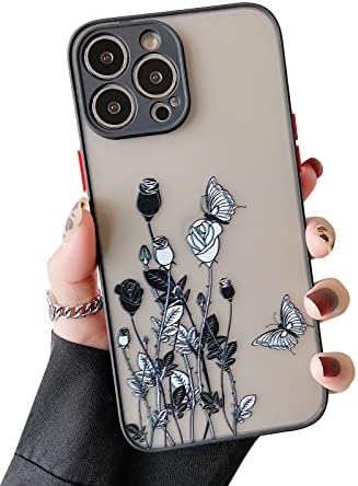 Ztofera Compatível com o iPhone 13 Pro Max Case Clear e anti -arranhão 3D Padrão floral Case fosco para mulheres