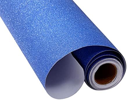 Rolo de papel de contato com brilho azul para artesanato de bricolage, descasque e stick decalque para