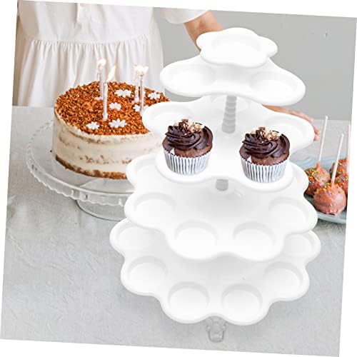 Cabilock Cupcake Tea Rack Rack Sobersert Bolo de pastelaria para banquetes de plástico Placa de casamento