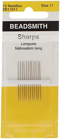 A agulhas de miçangas, tamanho 11, 12 agulhas por cartão, qualidade européia, agulha mais curta para