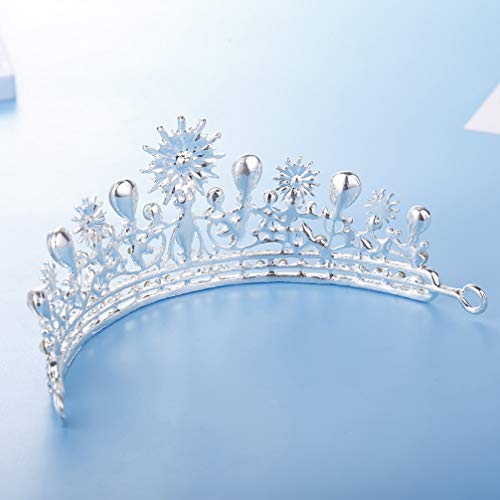 Fomiyes Crystal Birthday Crown for Women, Crystal Queen Crowns and Tiaras, Coroa de liga barroca, Reth Round Crown