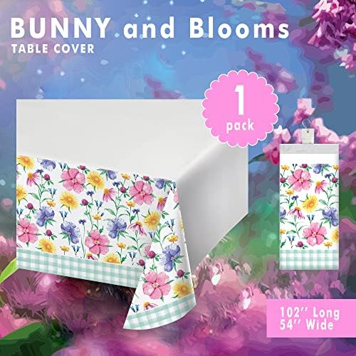 Creative Converting Bunny & Blooms Pacote de festas de jantar de Páscoa - 8 jantar e 8 placas de sobremesas, 16