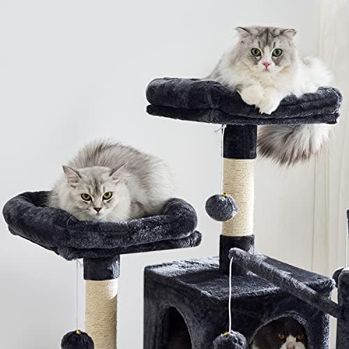 Árvore de gatos bewishome para gatos internos grandes torre de gatos grandes cápsulas de gato de gato com condomínios