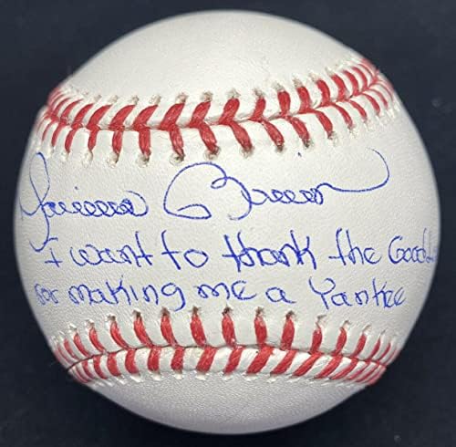 Mariano Rivera agradece ao Bom Senhor assinado Baseball JSA - Bolalls autografados
