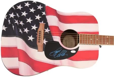 Jason Aldean assinou autógrafo em tamanho real um de um tipo personalizado 1/1 American Flaggibson Epiphone Guitar