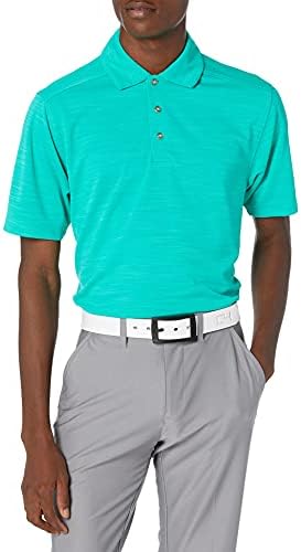 Camisa de pólo de golfe de praia de seixos masculinos com manga curta e design de textura de verificação