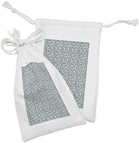Conjunto de bolsas de tecido pastel de Ambesonne de 2, tons macios contínuos abstratos de flores de verão românticas