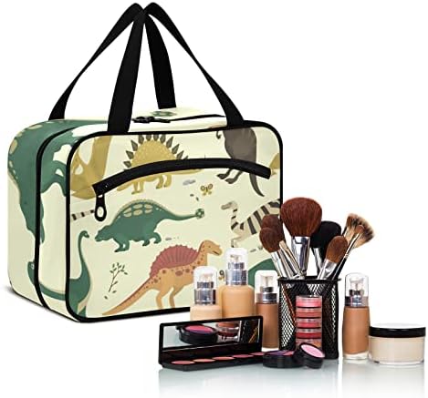 Bolsa de higieness dinossauros para mulheres Organizador de bolsas de maquiagem de viagem com gancho