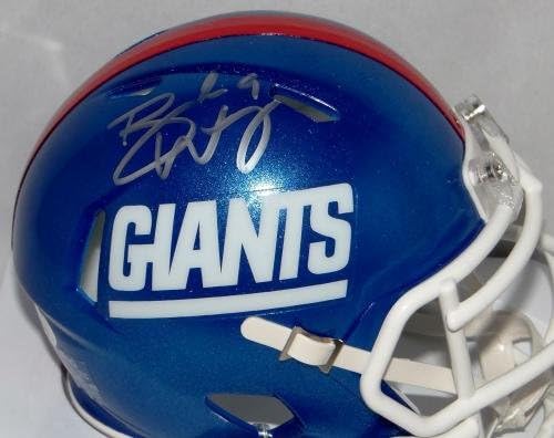 Brad Wing autografou o New York Giants Color Rush Mini Capace