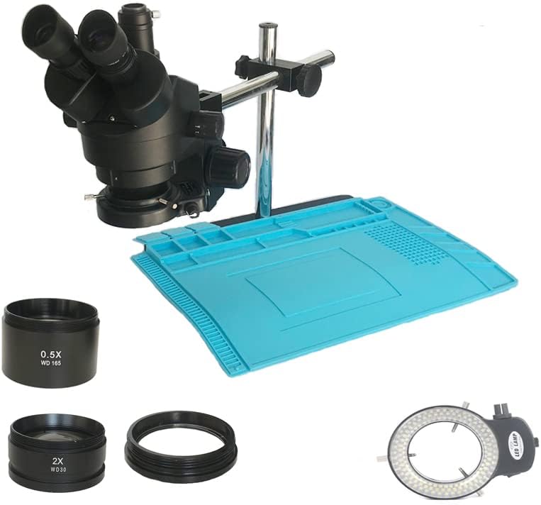 FAUUCHE JF-XUAN Industrial Solder Repair Toolkit 3.5x-90x Simul focal Trinocular Microscópio LED
