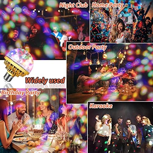[2-PACK] Luz de bola rotativa mágica colorida, plugue de LED Luz de bola de discoteca, lâmpada de discoteca