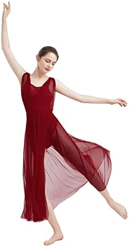 Vestido de dança contemporânea para mulheres, vestido de tule de dança lírica vestido de baile pura vestido de
