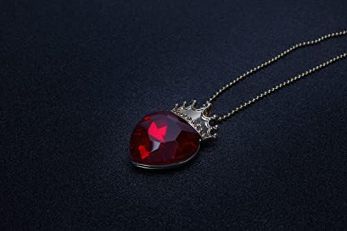 Evie Red Heart Tiara e Colar Descendents 3 Gold Crown Jewelry Conjunto Rainha de Corações Eive Fã Fan