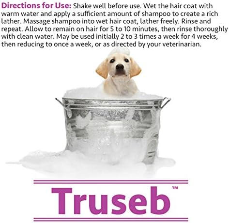 Truseb | Shampoo de pramoxina hcl 1% para coceira shampoo medicamentoso para cães e gatos com alívio de eczema de