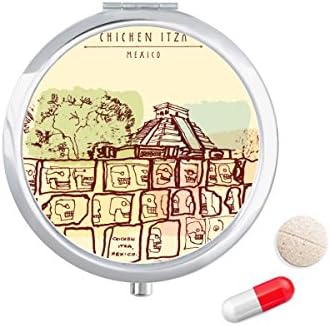 Chichen ITZA México Antigo civilização de desenho de capa da caixa de bolso Pocket Medicine Storage