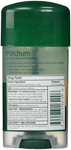Mitchum Antipersppirant Desodorant Stick para homens, gel de defesa de odor triplo, proteção de 48 horas,