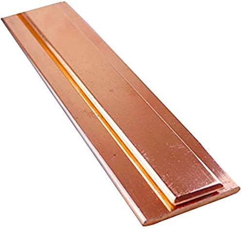 Folha de cobre pura de Yiwango 2pcs 100mm/3. 9 polegadas T2 Cu de metal barra plana artesanato de metal Diy Largura