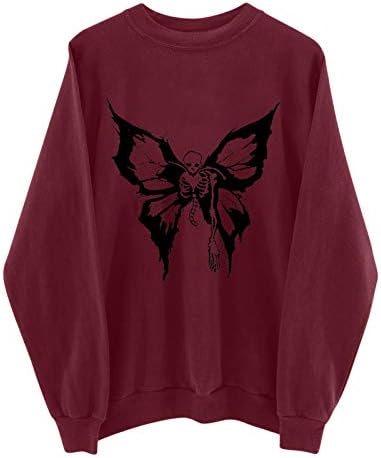 Manga Butterfly Pullover Casual Blusa Feminina Impressão Tops Blusa Feminina Longa