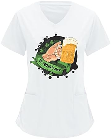 Tops do dia de São Patrício para mulheres Impredidas Funny Crew Neck Plus Size T-shirt irlandês