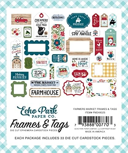 Echo Park Paper Company Farmer's Market Frames & Tags Ephemera, Multi