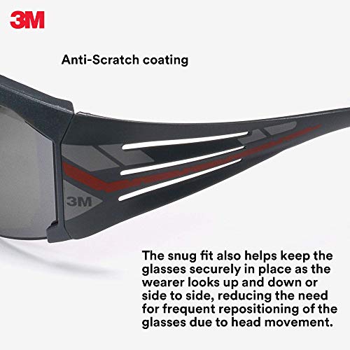 3m SecureFit Grey Scotchgard Anti-Fog Lens, plástico/policarbonato, pacote de 20