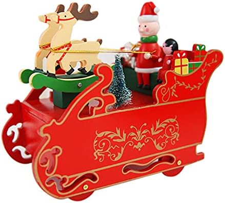 IHHAPY Decoração interna Música caixa de neve de neve de Natal girating locomotive card música presente