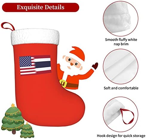 American Flag and Thai Flag Than Christmas meias, presentes de festa de férias de Natal para decorações de férias