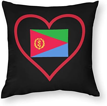 Eu amo a Eritreia Red Heart Throw Pillow Capas com almofadas de aprovação de tirolesa para zíper