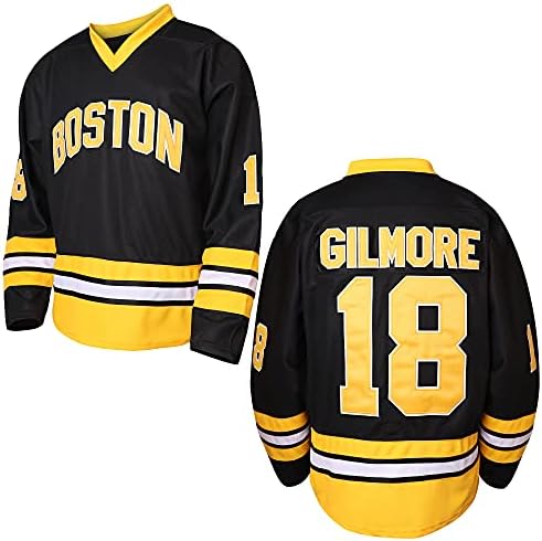 Happy Gilmore 18 Sandler 1996 Filme Ice Hockey Jersey costure-se Men Movie Hockey Jersey Men Black