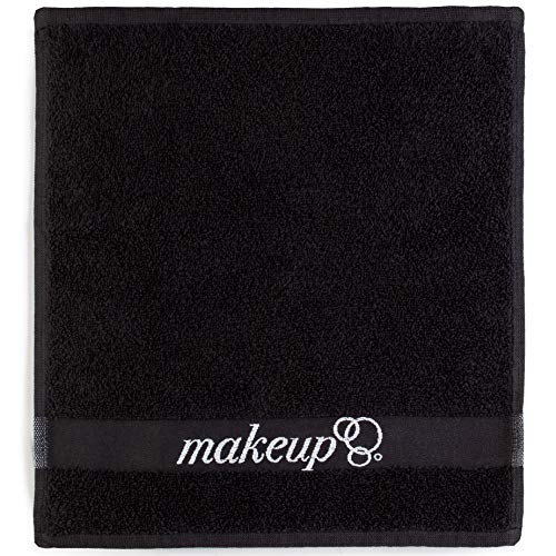 Toalhas de pano de removedor de maquiagem preta FabbPro - conjunto de 6 toalhas de maquiagem facial
