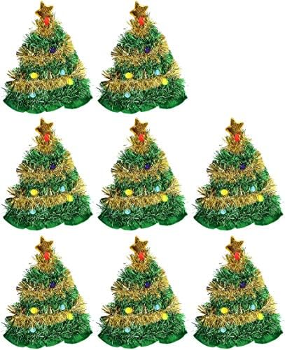 Marca de pato preto Conjunto de 8 férias Tinsel Christmas Tree Tree - Tamanho único para todos - 11x17,5